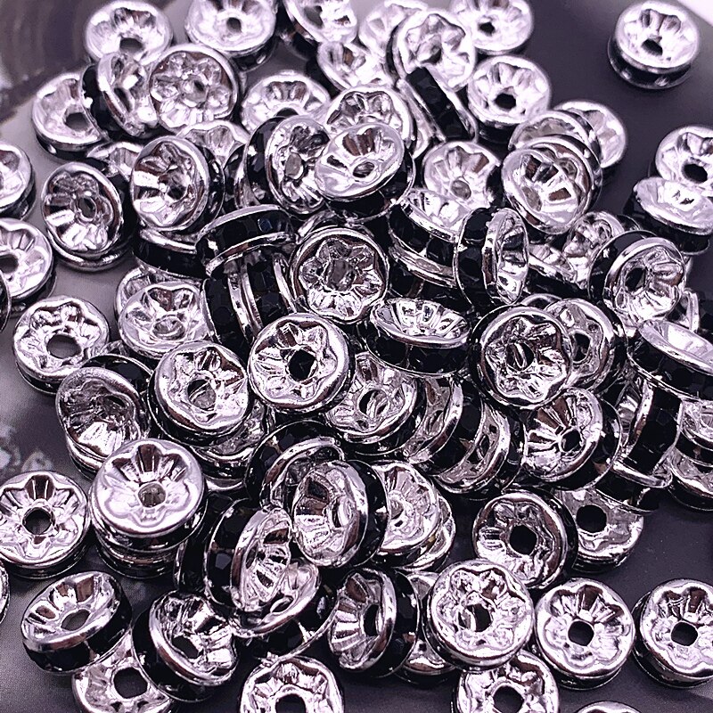 Nowy 50 sztuk 8mm czeskie Crystai Rhinestone szklane okrągłe koraliki dystansowe luzem koraliki do tworzenia biżuterii DIY bransoletka naszyjnik: 07