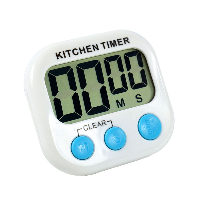 Magnetic LCD Digital Kitchen Countdown Timer Alarm with Stand White Kitchen Timer Practical Cooking Timer Alarm Clock: A