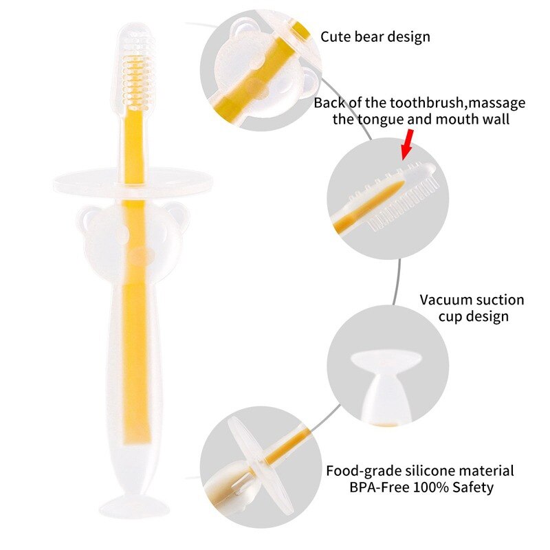 Baby Weiche Kautable Biegsamen BeißRing Ausbildung Zahnbürste Pinsel Für Säuglinge Neuen