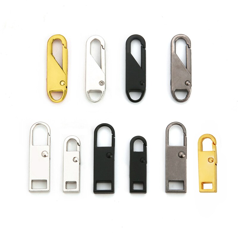 2Pcs Metal Removable Spring Zipper Pull Tab Universal Clothes Backpack Repair And Replacement Zipper Accessories