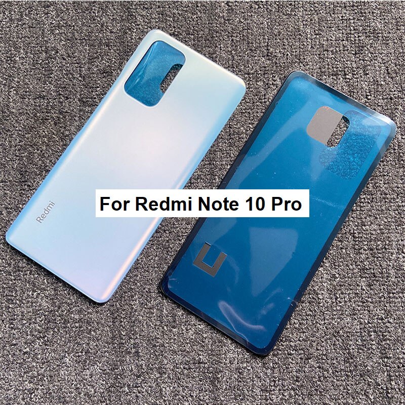 Battery Cover For Xiaomi Redmi Note 10 Pro 5G Max Back Housing Glass Rear Door Case Panel With Adhesive Sticker: Note 10 Pro white