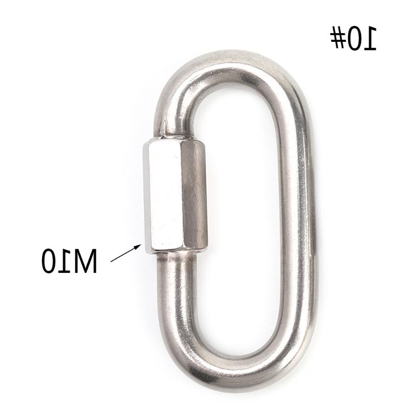 Stainless Steel Screw Lock Climbing Gear Carabiner Quick Links Safety Snap Hook
