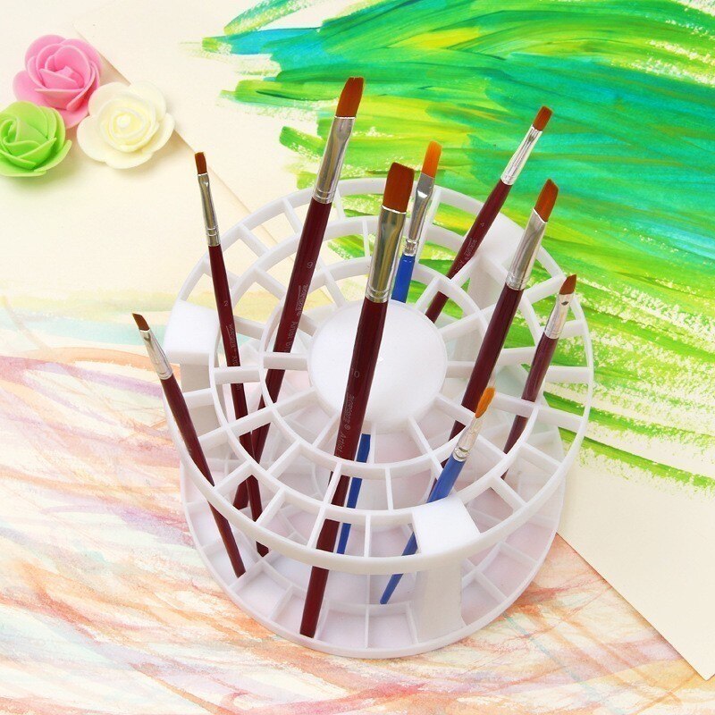 Oil Watercolor Paint Brush Pen Holder 49 Holes Art Supplies Acrylic Painting Drawing DIY Brush Holder For Artist 03172