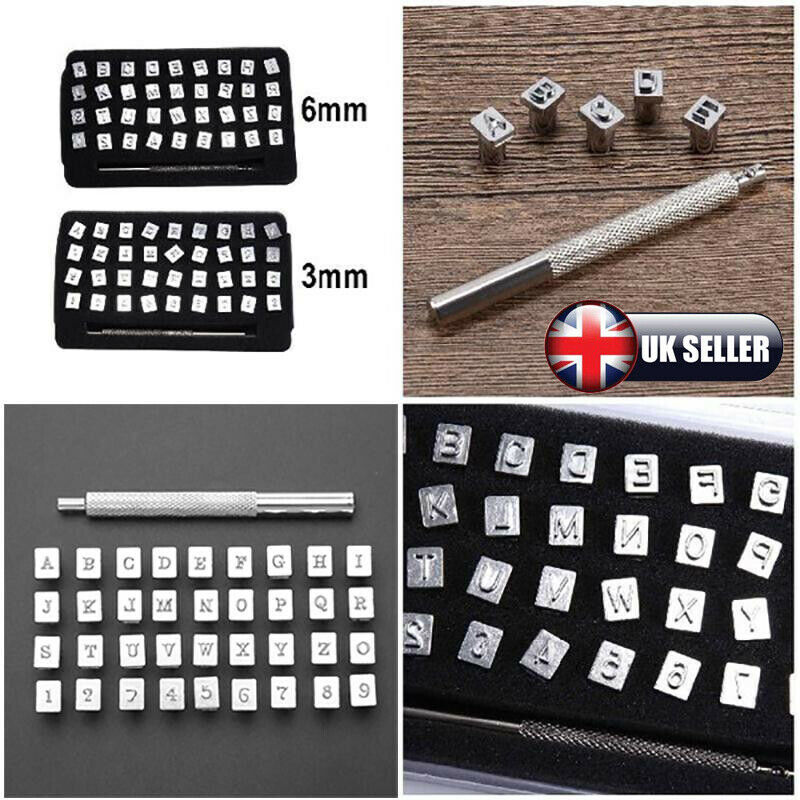 Juego de perforadores con números del alfabeto inglés, sellos de Metal, herramientas de grabado de cuero, suministros para manualidades de cuero, 36 unids/set por juego