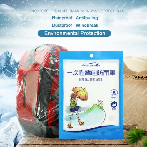 Disposable Dust Rain Waterproof Cover PortableTravel Hiking Backpack Camp Rucksack Bag