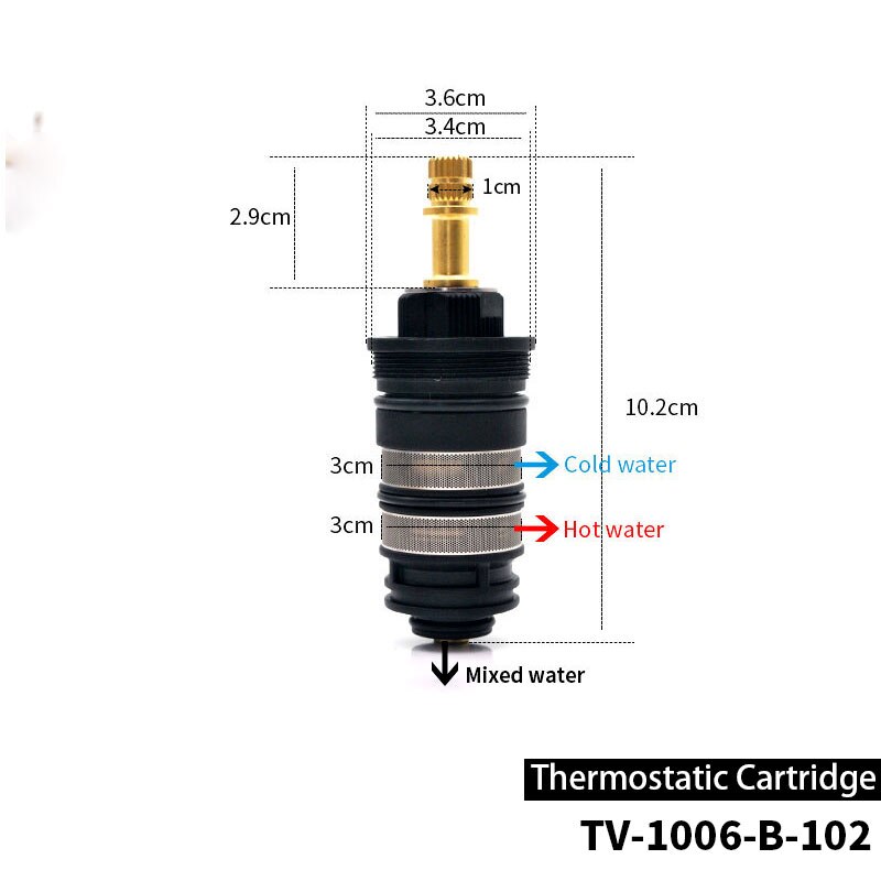 Solid Brass G 1/2" Thermostat Mixer Valve For Bathroom Shower Faucet Valve Replacement Thermostatic Valve Cartridage: FX-1006-B-102
