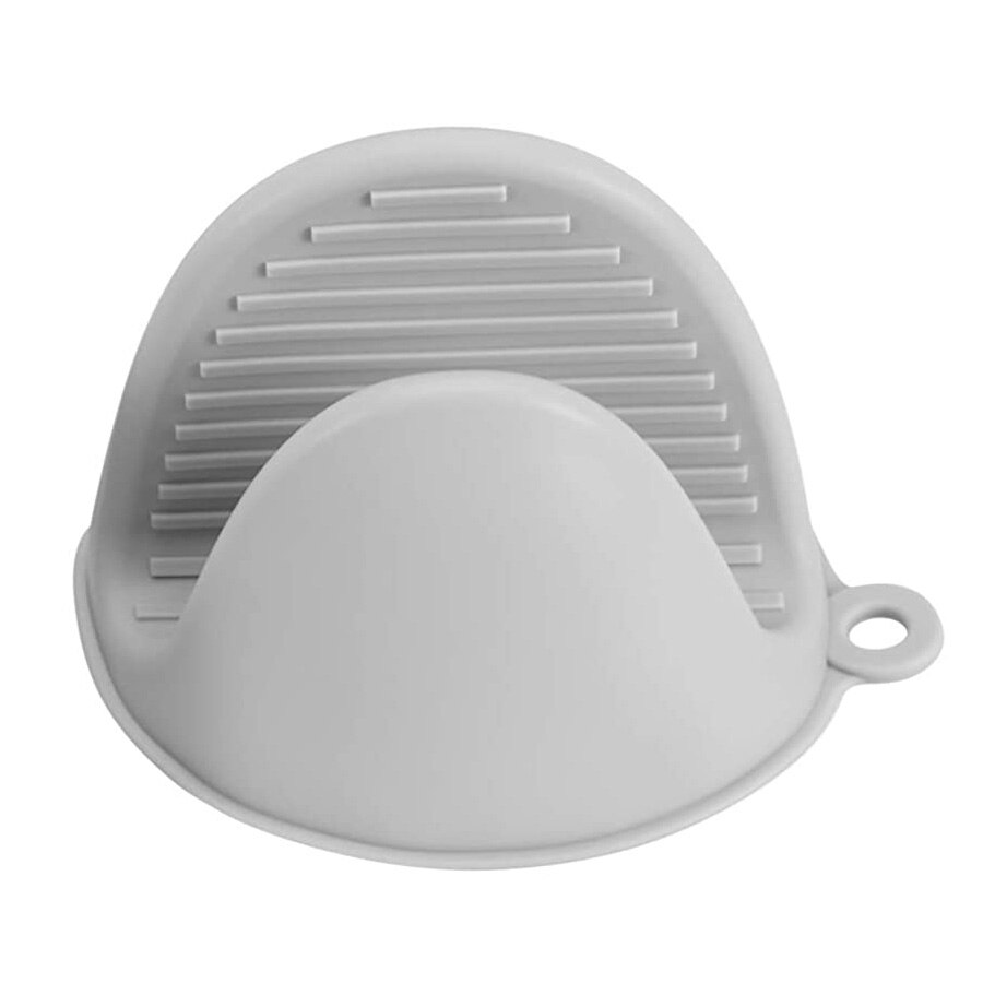 Silikone varmebestandig isolering køkken mikroovn handske ovn luffer til bagning madlavning bbq: Mini vare - grå