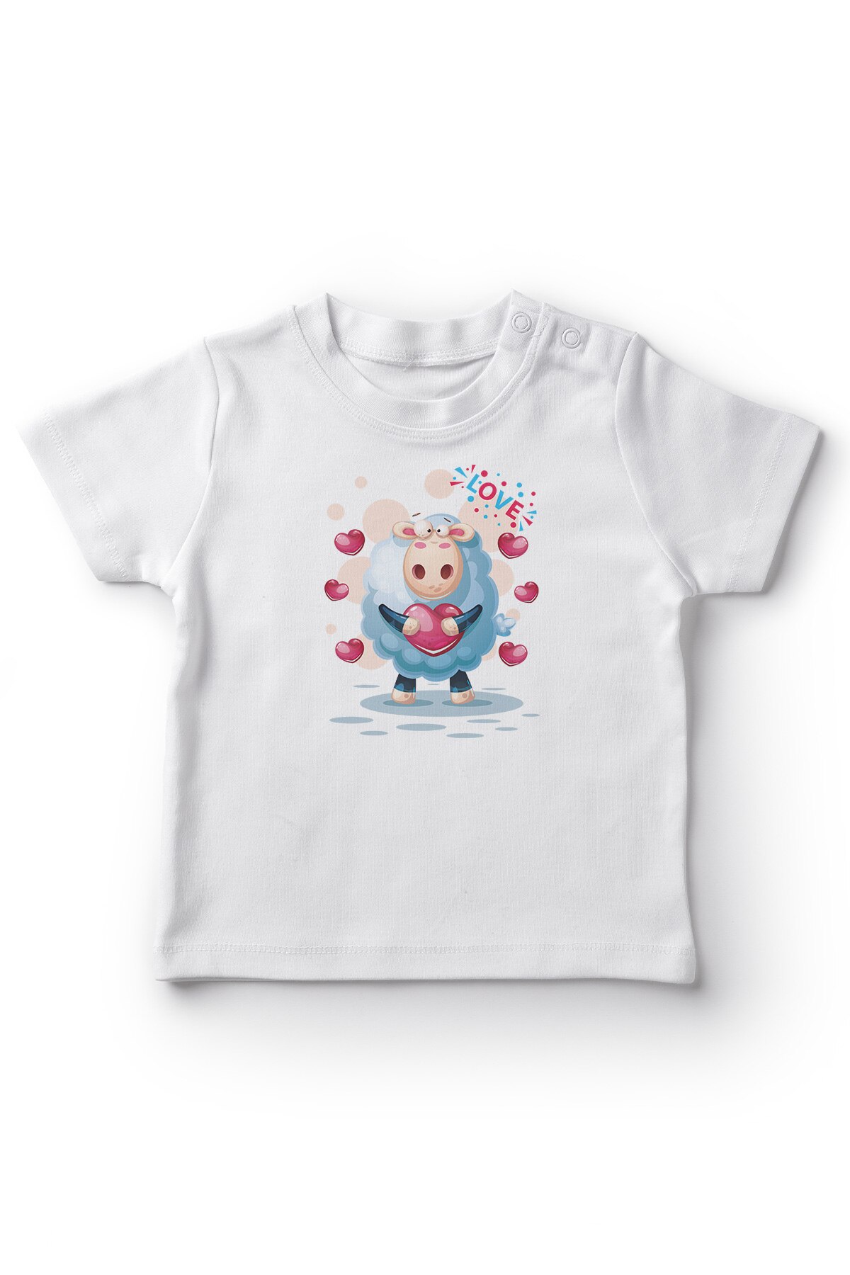 Angemiel Baby Fall In Love With the Lamb Baby Girls T-Shirt White