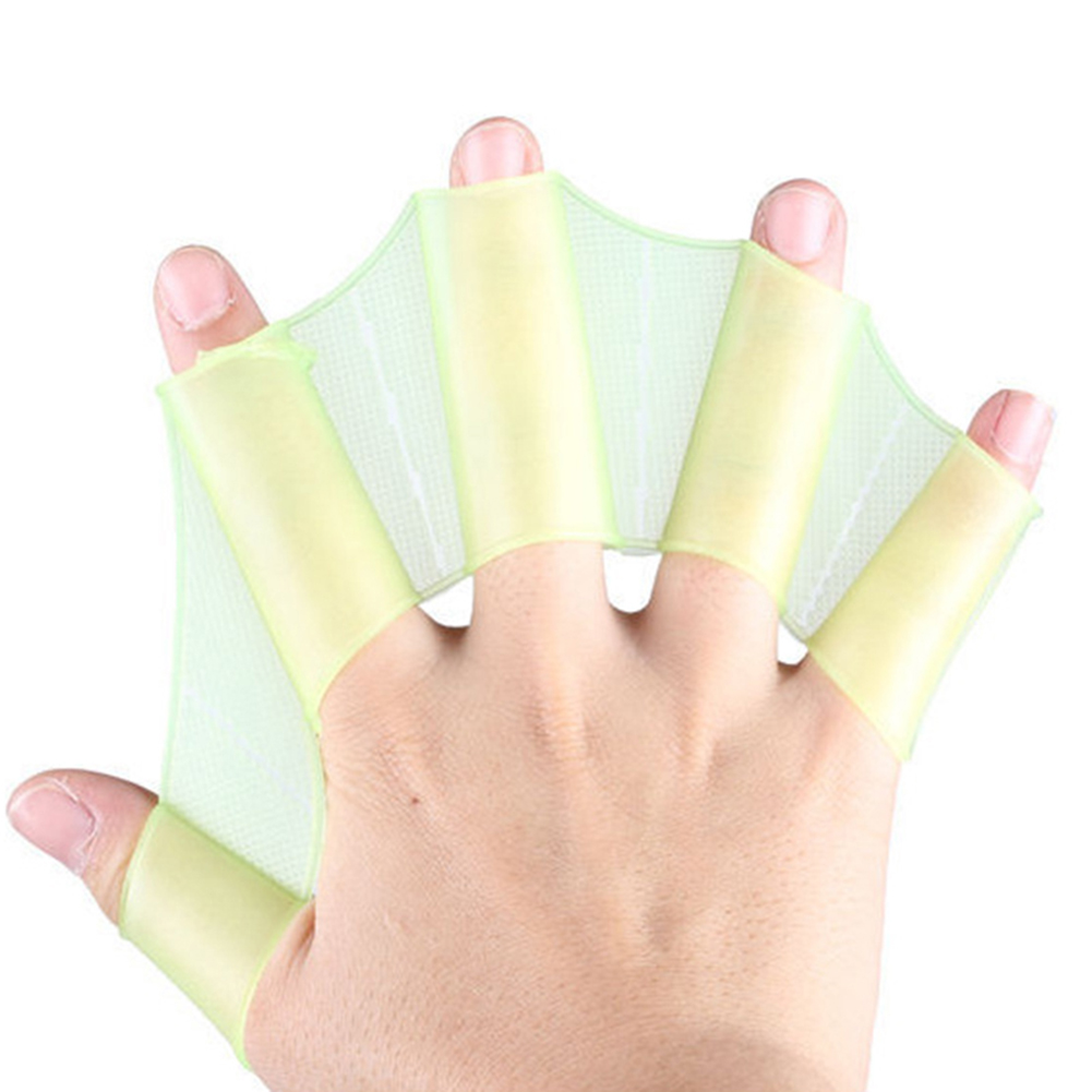 1 par groda silikon hand simfenor handbojor simfötter simma handflatan: Grön / S