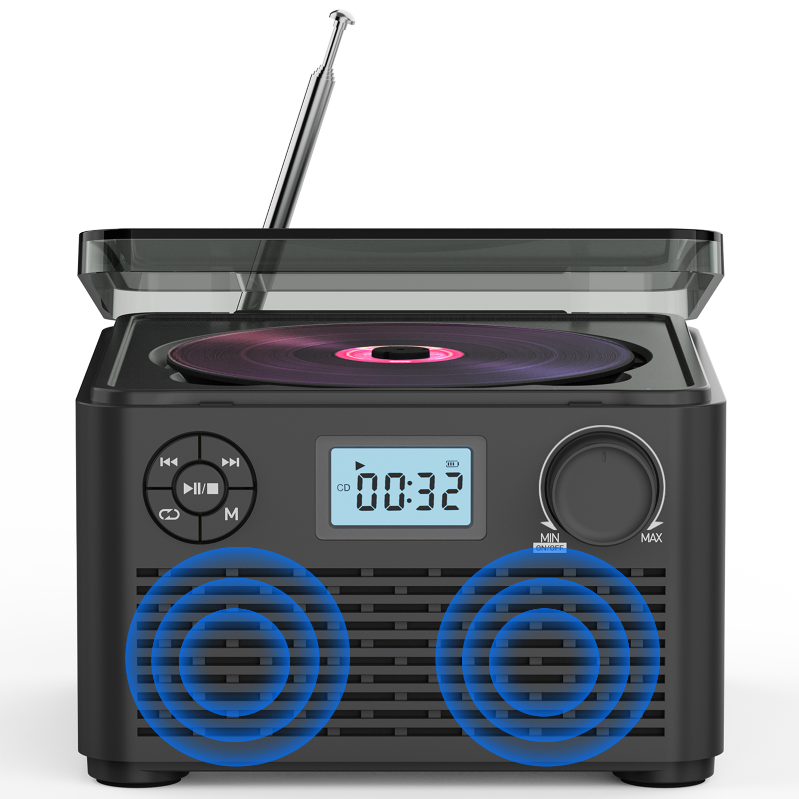 Portable cd radio boombox rechargeable with bluetooth cd player portable with speakers and USB mp3
