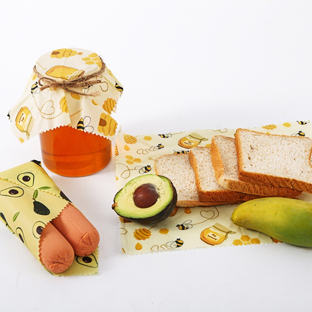 Food Beeswax Wrap Fresh-keeping Cotton Cloth For Kitchen Food Storage Sealed Packaging Food Reusable Kitchen Tools