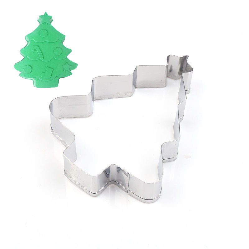 Kerstboom Cookie Tool Cutter Mould Biscuit Druk Icing Set Stempel Mold Rvs Fondant Dessert Fondant Decoratie: Licht Groen