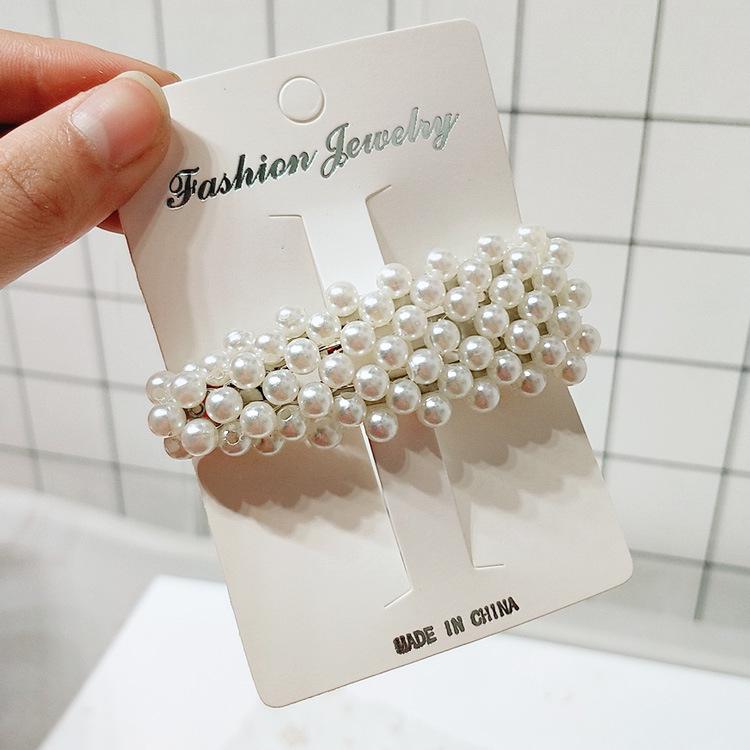 fille métal perle épingle à cheveux combinaison minimaliste doux vent frange Clip mot Clip côté Barrette Clips cartes cheveux accessoire: COFFEE