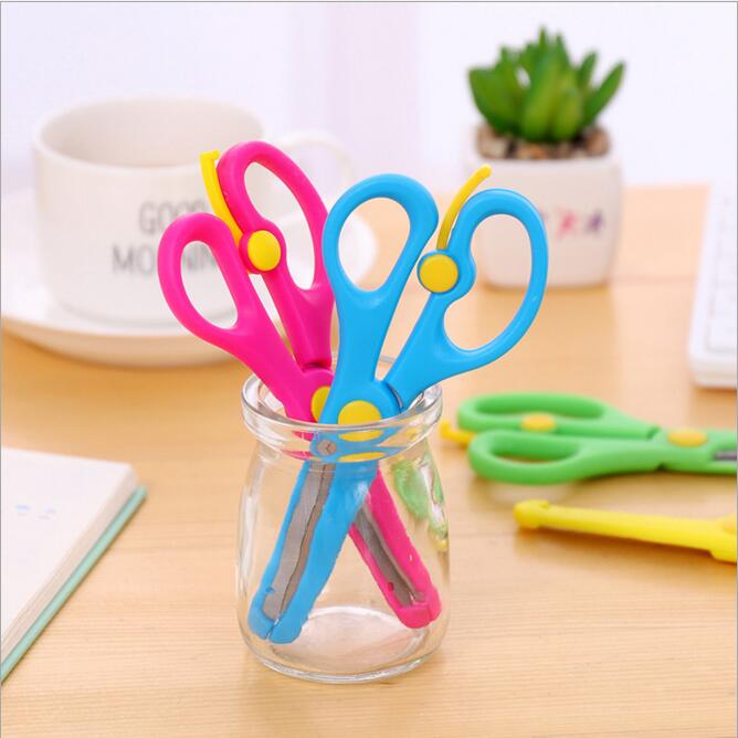 Tijeras pequeñas de foto para niños, tijeras de papel de seguridad cortadas con cabeza redonda, 1 unidad, accesorios de papelería