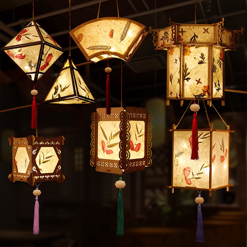 DIY chiński latarnia pałac w stylu Retro przenośny kwiat światła lampy Party świecące latarnie na Mid-Autumn Festival prezent