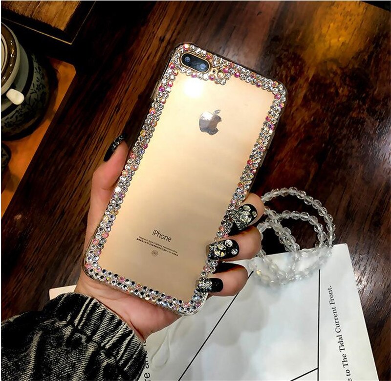 Per iphone 11 Pro Max Per iphone X XS Max XR 8 più di 7 più il Caso di Lusso Del Diamante Del Rhinestone di Caso Per iphone 5 5S 6 6S Plus CASO