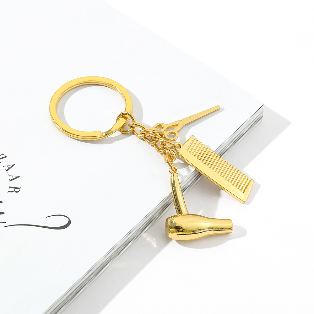 Nuovo creativo strumento per parrucchiere portachiavi asciugacapelli forbici pettine portachiavi parrucchiere regali per donne e uomini accessorio chiave