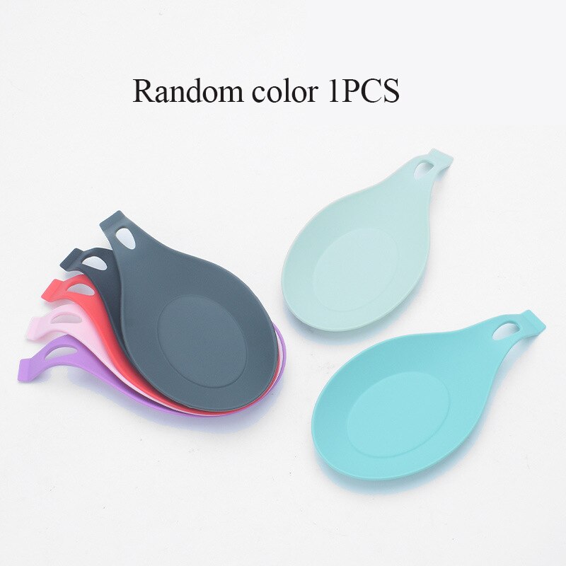 Silicone Insulation Spoon Rest Heat Resistant Placemat Drink Glass Coaster Tray Spoon Pad Eat Mat Pot Holder Kitchen Accessories: Random color 1pcs
