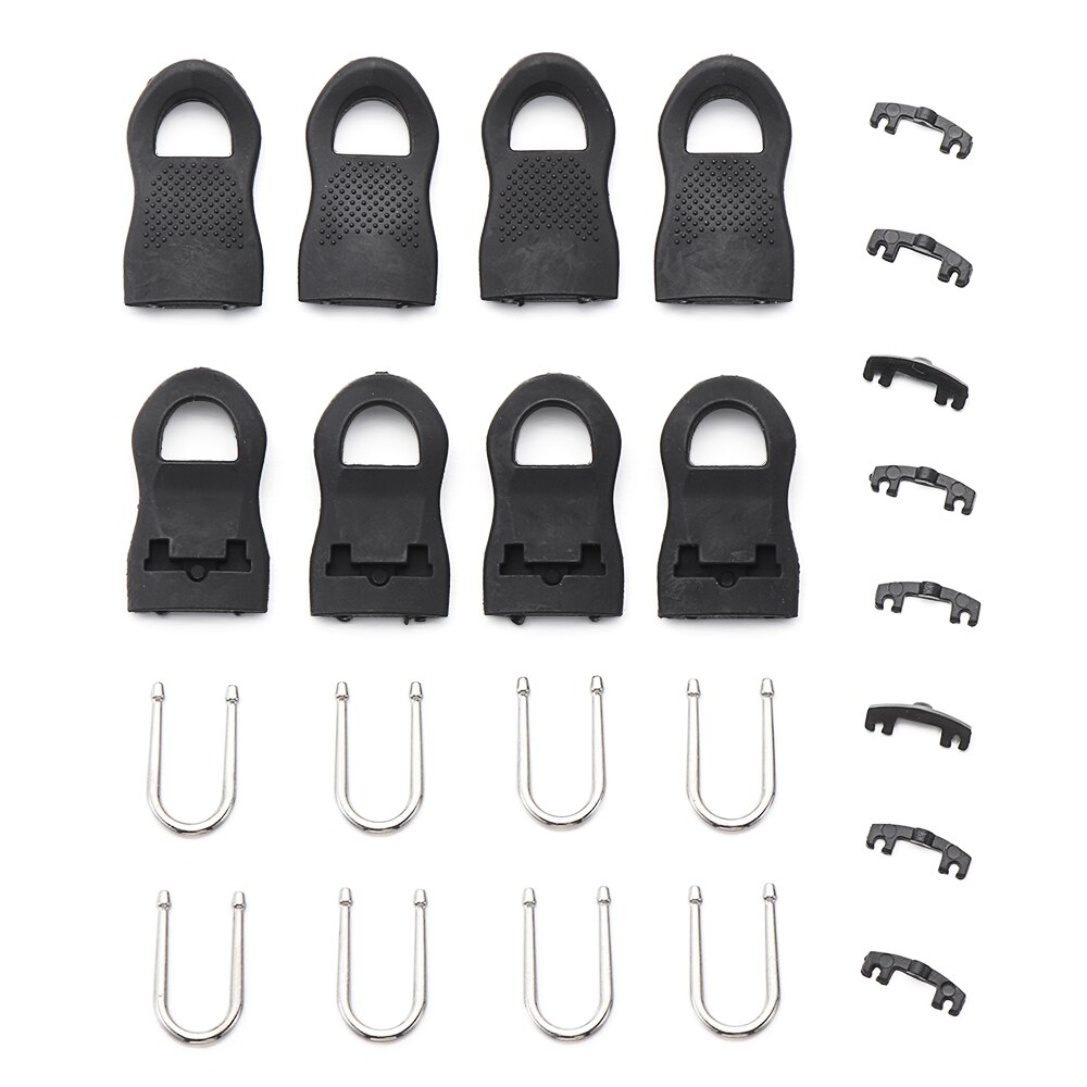 16Pcs Afneembare Rits Puller Set U-Vormige Ring Reparatie Slider Hars Anti-Slip Gesp Broeksbanden Elastische riem Naaien Gereedschap