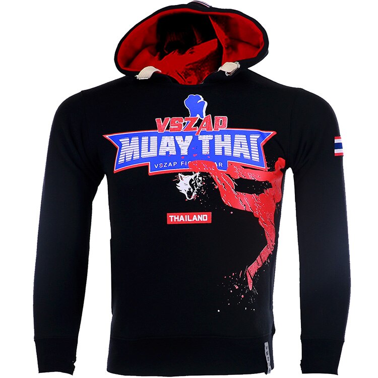 VSZAP jas vechten Thai boksen sport plus fleece hoodie bobo tijger fitness winter mannelijke wulin wind