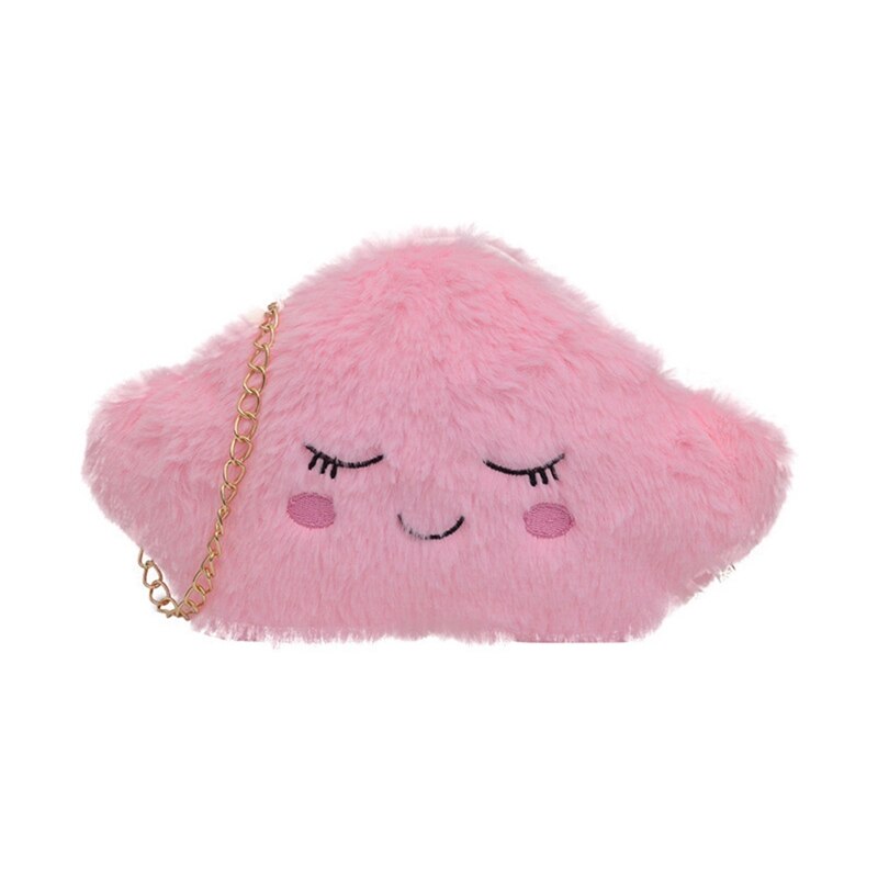 Frau Mini niedlich Wolke Schulter Taschen Plüsch Spielzeug Crossbody-tasche Für Mädchen Frauen Feste Farbe Kette Schulter Tasche Bolsa Feminina Sack