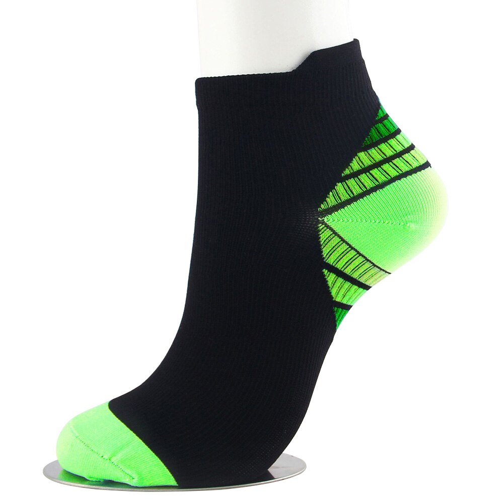 Men Women Relief Pain Compression Sock Ankle Length Fitness Short Anti- Moisture Wicking Daily Cycling Running Sports: Green S M
