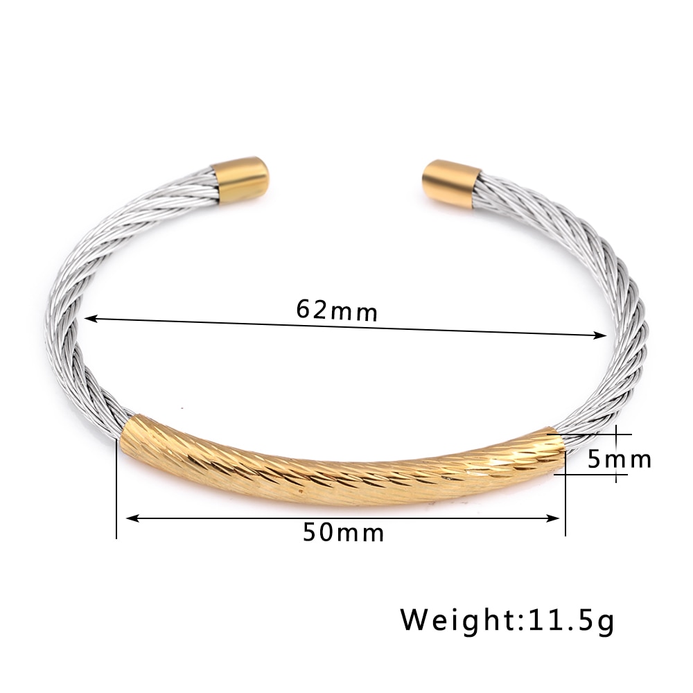 stainless steel cable mesh Cuff Bracelets chain bracelet bangles for women