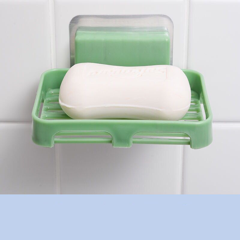 Soap Dishes Drain Wall Mounted Soap Sponge Holder Storage Rack Bathroom Organizer Soap Draining Holder Kitchen Hanging Soap Box: green / 5pcs