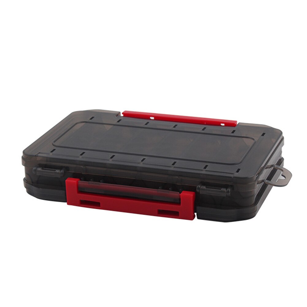 14 Compartments Fishing Lure Boxes Bait Storage Box Fishing Tackle Case Waterproof Double Sided Open Organizer Case: Red