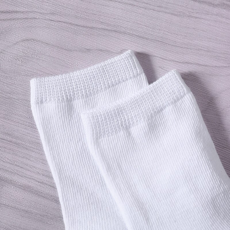 5 Paare freundlicher Reinem Weiß Socke Baby Junge Mädchen Solide Atmungsaktive Baumwolle Sport Frühling