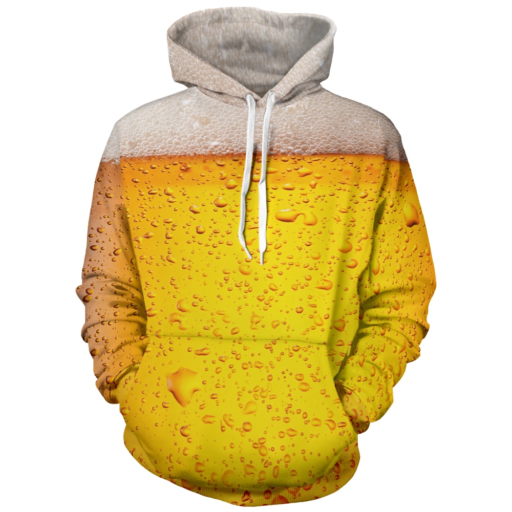 Olut 3d hupparit poika tyttö syksy persoonallisuus hip hop huppari 3d print olut harajuku collegepaidat toppi