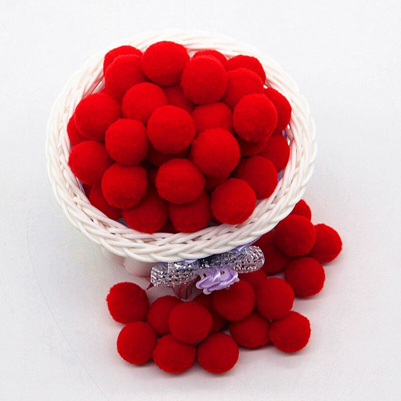 Rød pompon 8mm 10mm 15mm 20mm 30mm pom poms ponpon håndværk forsyninger diy til børn legetøjsbeklædning syning hjem bryllupsdekorationer 20g: 20mm 60 stk