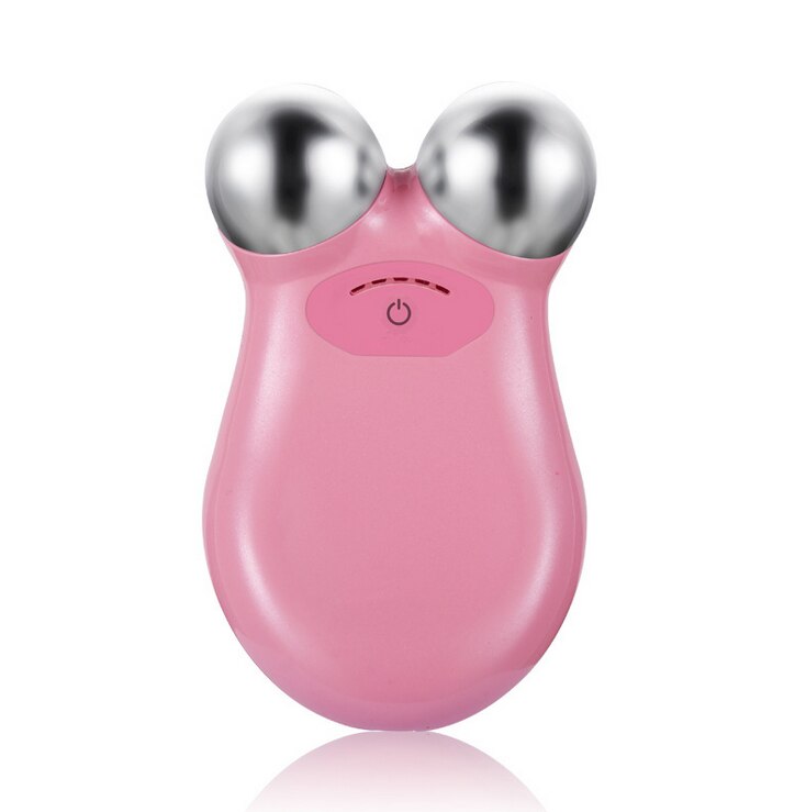 Mini Microcurrent Face Lift Machine Skin Tightening Facial Wrinkle Remover Device Face Lifting Spa USB Charging Beauty Massager: Pink