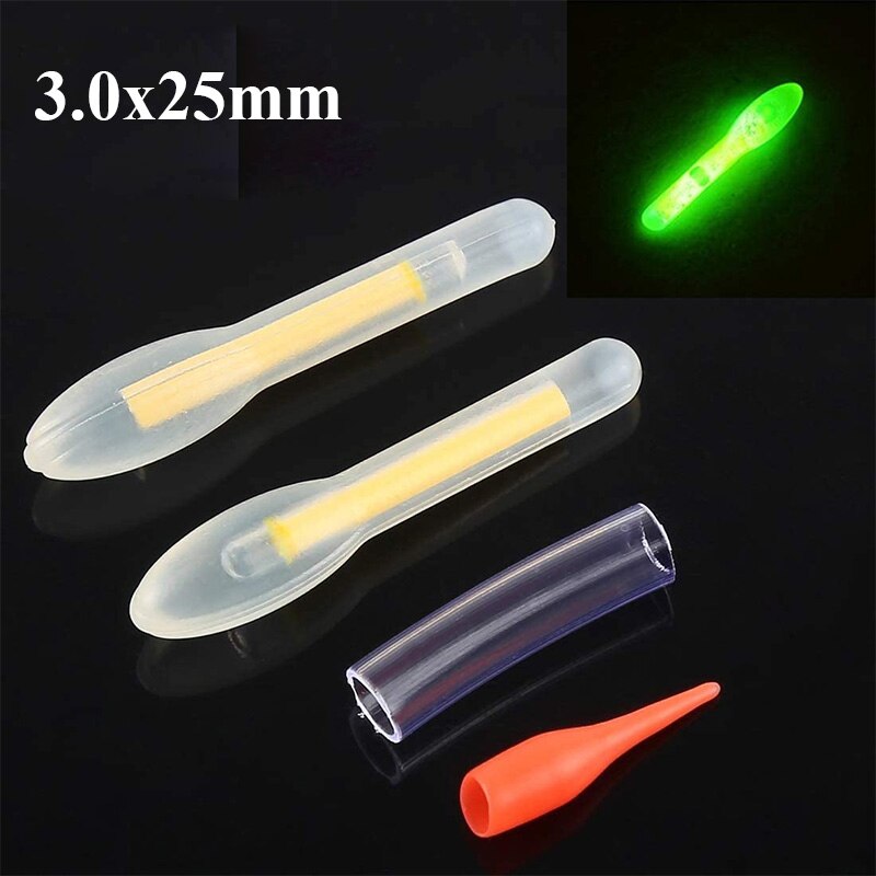 10pcs/5packs Glow Sticks Fishing Buoy Bulb Shape Luminous Float Night Fishing Light Stick 25M/50M Visibility Fishing Accessories: S 3.0x25mm