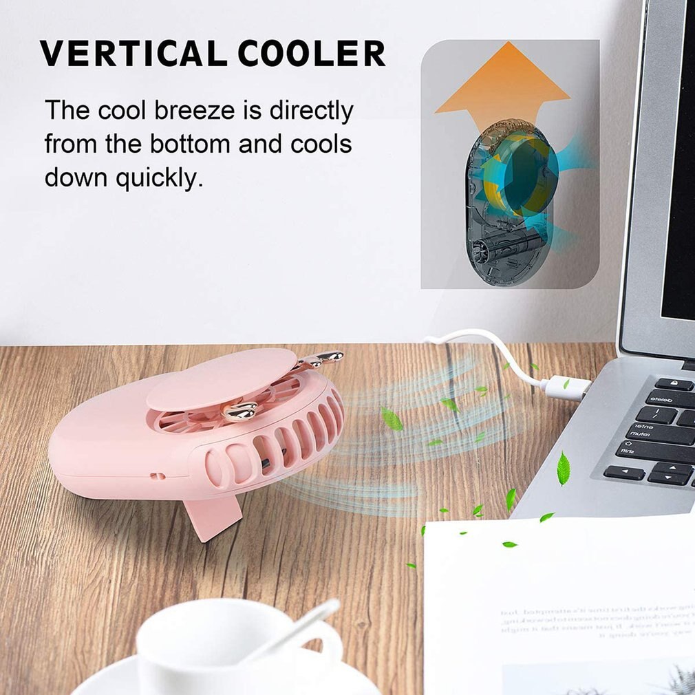 Mini USB Fan Portable Cute Handheld USB Chargeable Desktop Fans 3 Mode Summer Cooler For Outdoor Office Desk Stand Fan