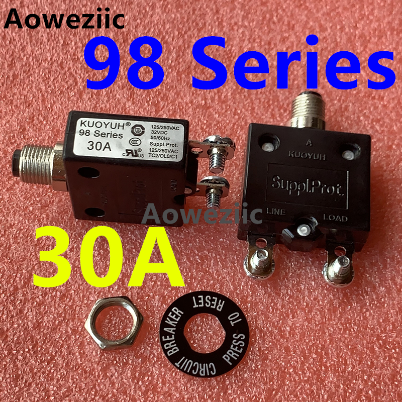 1Pcs KUOYUH 98H 98 Series 30A 40A 50A 60A 70A with screws Circuit Breaker Overload Switch Over Current Protector: Orange
