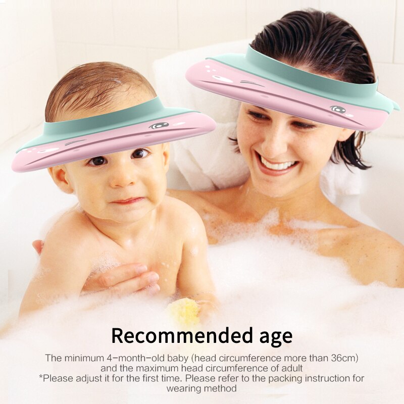 Baby Shower Cap Cartoon Waterdichte Shampoo Cap Verstelbare Veilig Wash Hair Shield Kids Peuter Bad Hoed Bescherm Ogen oren