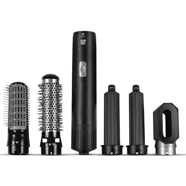 Airwrap Styler 5 In1 Electric Blow Dryer Comb Hair Curling Wand Detachable Hair Brush Kit Negative Ion Hair Curler Straightener: Black / US