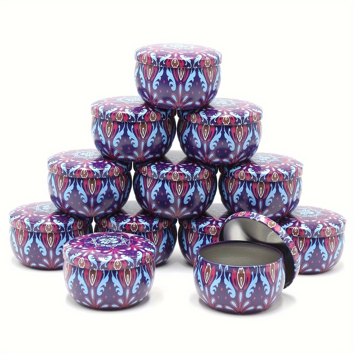 12 stuks gemengde kleur ijzeren kaars blikjes leeg blikje-doos voor het maken van kaarsen met opbergdoos voor droge kruiden en snoepjes: Licht Groen