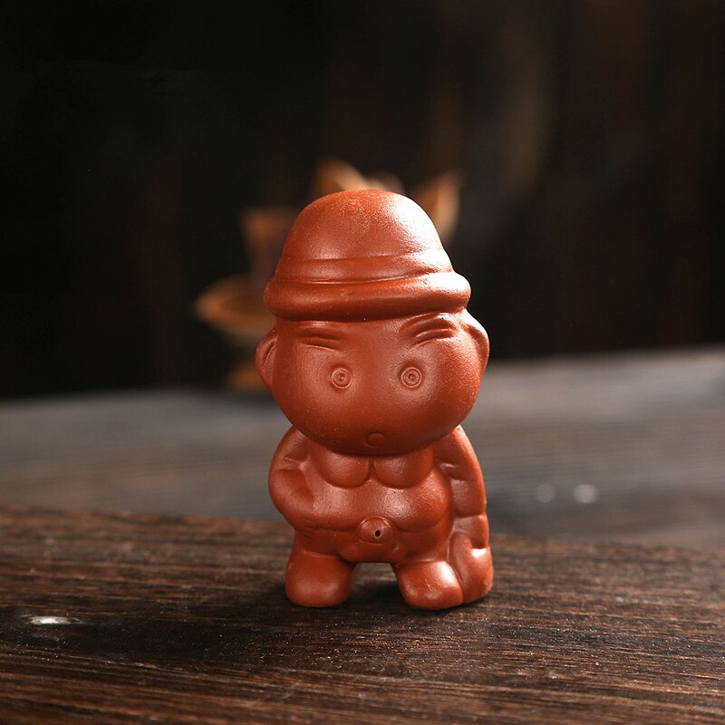 6pcs/lot pee doll Chinese yixing zisha purple clay tea pet home decoration on tea tray lovely pee boy tea play on sales in China