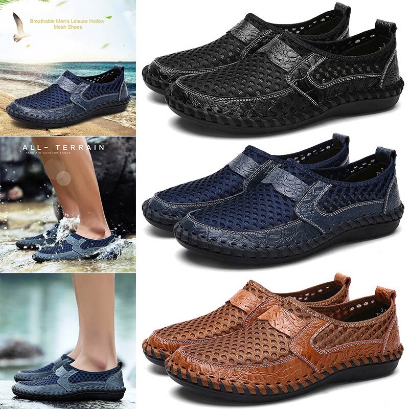 1 paar heren mesh casual schoenen ademend antislip voor zomer wandelen autorijden & t8