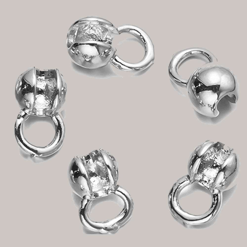 10 Stück 18 Karat vergoldete Durcheinander-Lederband-Quetschperlen mit Schlaufe, Muschelperlen, Enden für 1,5 mm Kette, Halskette, Schmuckherstellung: Weiß
