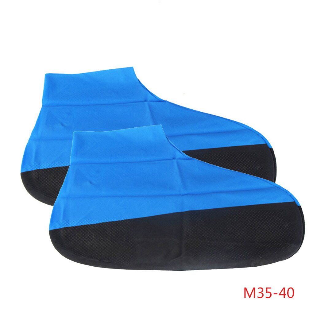 1/2 par regnsko dækker high tube latex vandtæt sko beskytter unisex fortykket engangs regn støvle beskytter: M (35-40)