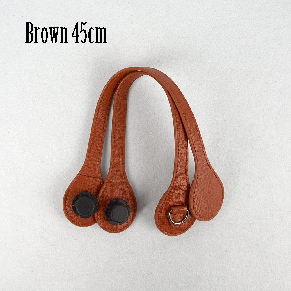 Tanqu Short Handles with Edge Painting D Buckle Round Teardrop End Faux Leather Part for OBag Belt for EVA O Bag: brown 45