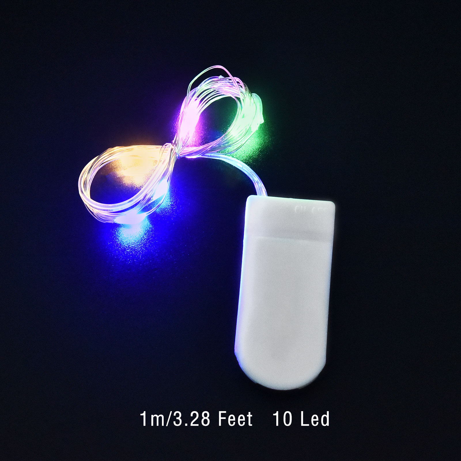 Guirlande lumineuse LED en fil de cuivre, 1/2/3M, étanche, batterie, pour bricolage, résine époxy, outils de moule, décoration de fête de noël et de mariage: green