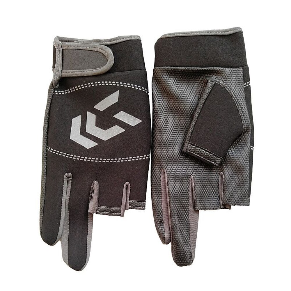 3 Vingers Cut Outdoor Sport Wandelen Handschoenen Winter Warm Vissen Handschoenen Katoen Waterdicht Anti-Slip Duurzaam Vissen Handschoenen: Grijs