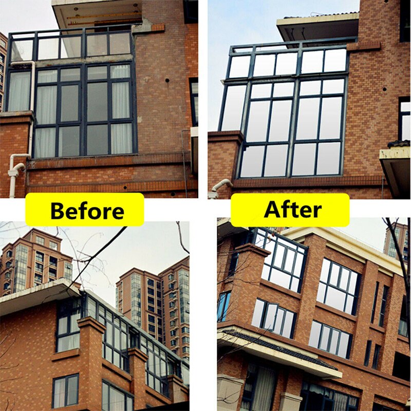 1M 1way Vision Horizontal Window Film Waterproof Mirror Silver Insulation Sticker UV Rejection Privacy Tint Film Home Decoration