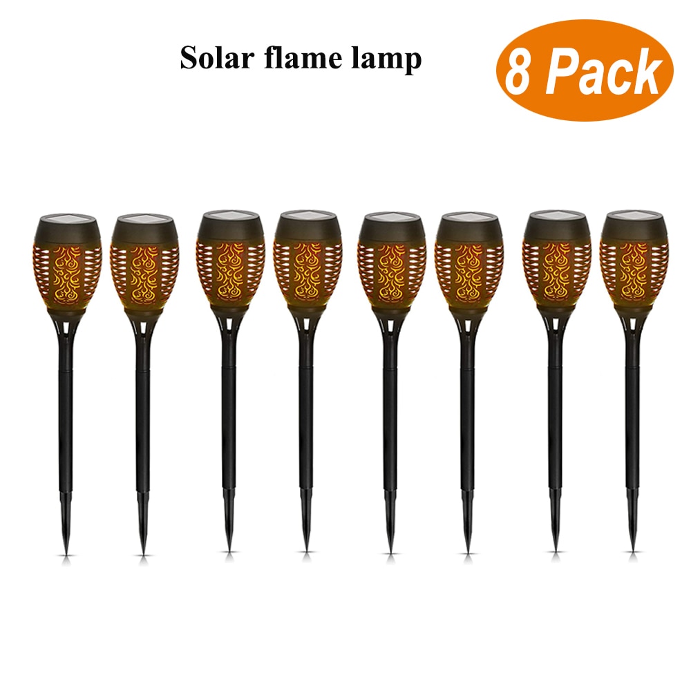 1-8 Stuks Solar Gazon Dancing Flame Torch Lights Zonne-energie Lamp Flikkeren Grond Moutned Kamp Lantaarn Outdoor Straat vlam Lamp