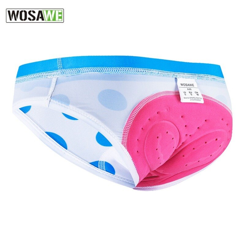 WOSAWE Road Bike Riding Underwear Bicycle Breathable Comfort Briefs Silicone Underwear Fart Cushion Women