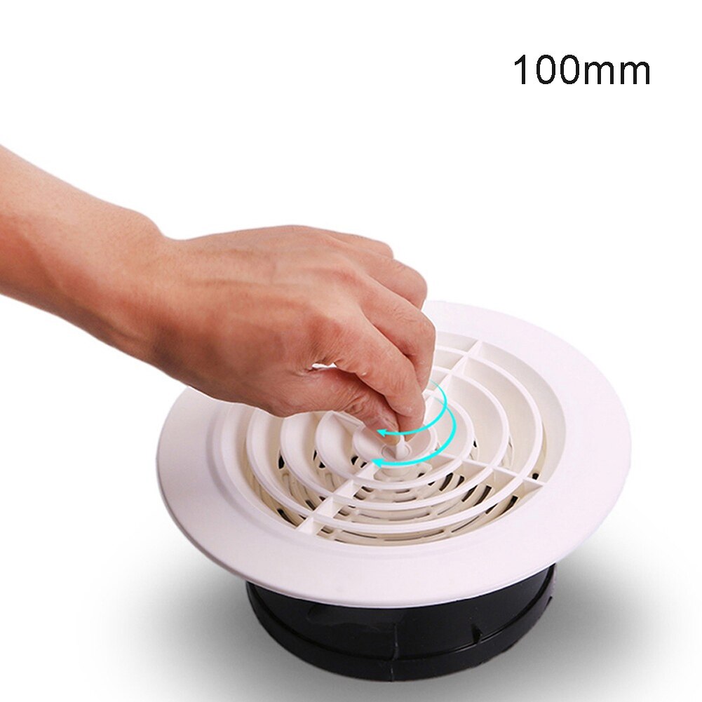 Air Vent Louver Grille Cover Outlet Adjustable Round Ducting Ceiling Wall Hole Exhaust Vent Ventilation Kitchen Bath Air Outlet